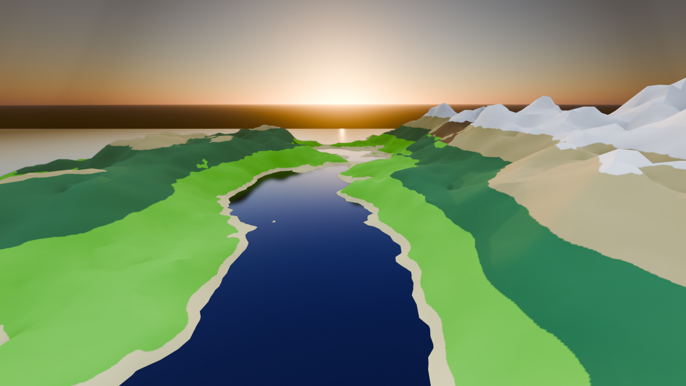 Final 3D Map rendered in Blender